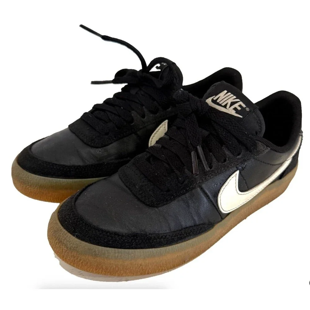 Nike Killshot 2 Womens 5.5 Black Leather Gum Sole Tennis Shoes Retro Low Sneaker